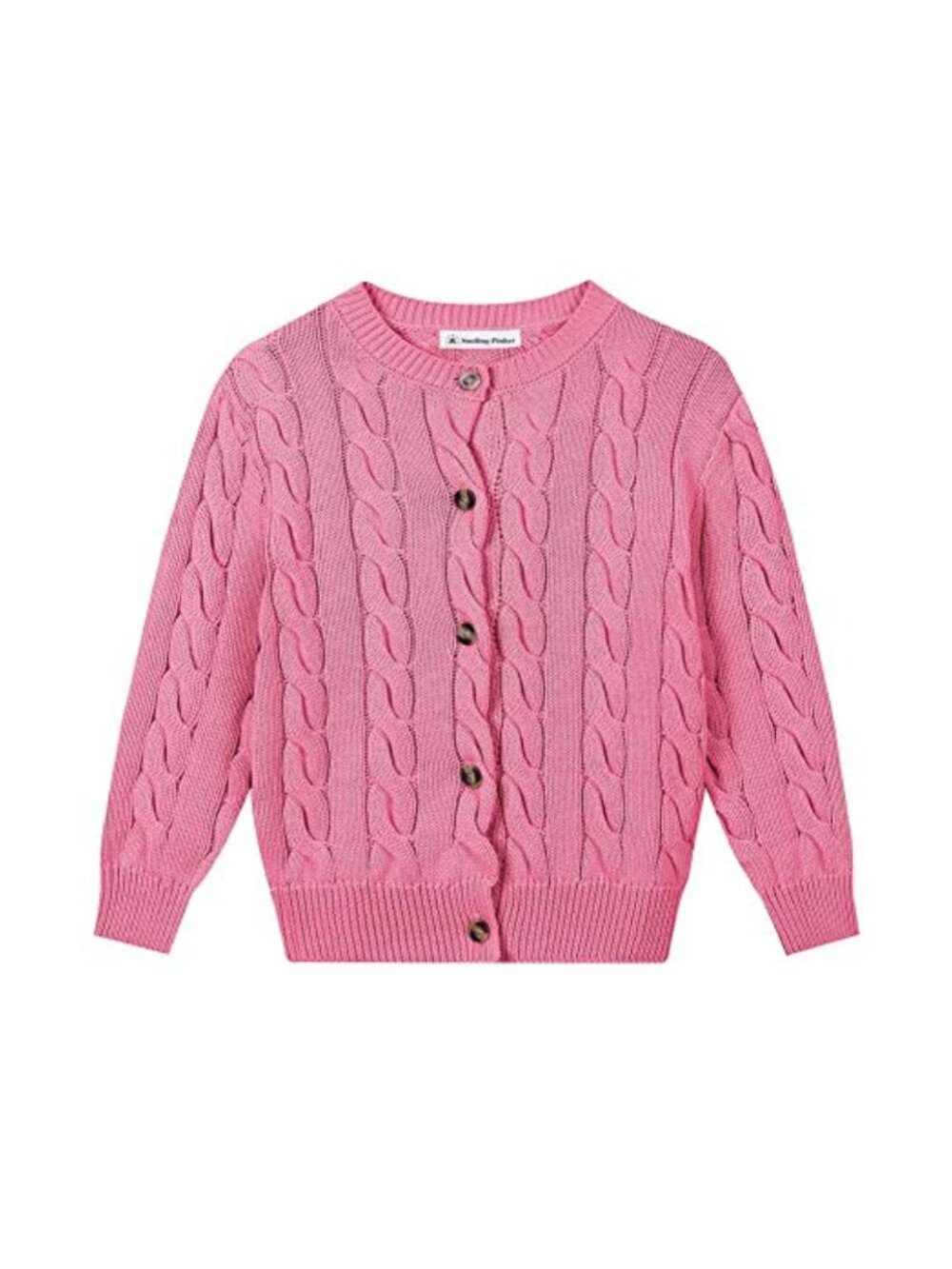 Little Girls Boys Chunky Cable Knit Cardigan Button Up Sweater